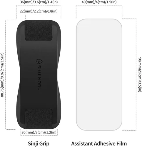 Vista 7 de Sinjimoru - Agarre para teléfono con banda de silicona – Cómodo soporte de una mano y soporte con patas para smartphones, tablets y eReaders