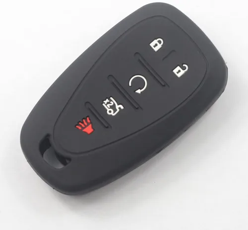 Vista 2 de 2 fundas de silicona de goma negra con 5 botones para llave inteligente, sin llave, compatible con Chevrolet Chevy Traverse Blazer Trailblazer