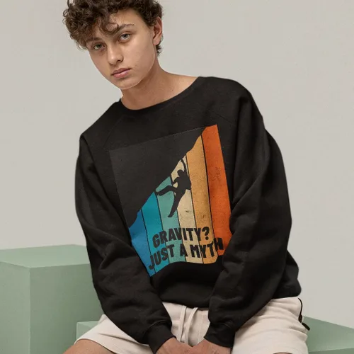 Vista 5 de Gravity Is a Myth Raglan Sweatshirt - Illustration Crewneck Sweatshirt - Printed Sweatshirt