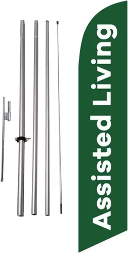 Vista 8 de 55+ Active Living Senior Living Community Publicidad Bandera de plumas Letrero con kit de poste y pico de tierra