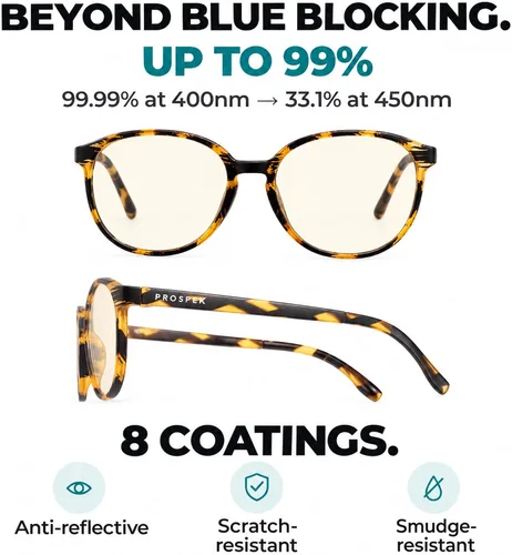 Vista 3 de Prospek Gafas de bloqueo de luz azul para hombres y mujeres, lectores de computadora