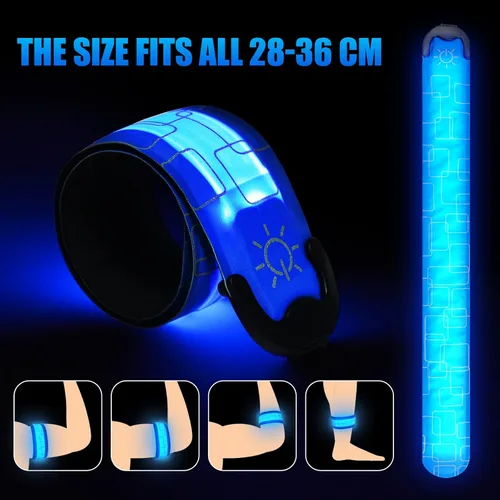 Vista 7 de Aucuu Brazalete LED Recargable (Paquete de 2), Equipo Reflectante de Alta Visibilidad para Correr, Luces para Corredores, Brazaletes Luminosos