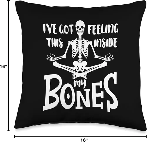Vista 4 de Art Halloween Ghosts Decorations Helloween Party I've Got This Feeling Inside My Bones - Almohada de Halloween para mujer, 16 x 16 pulgadas