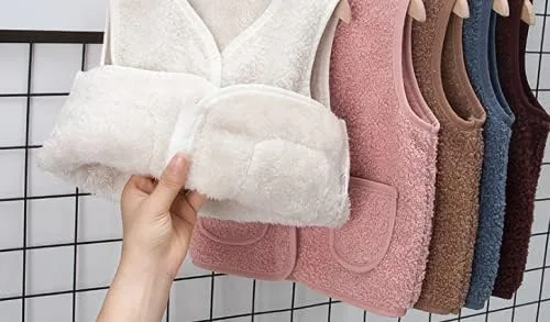 Vista 6 de warmstraw Chaleco de invierno para bebés niños y niñas, con cremallera, lindo chaleco suave