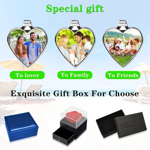 Vista 3 de HYPERFOLD Llavero personalizado de doble cara con imagen, grabado personalizado, texto fotográfico, regalos personalizados para hombres, novio