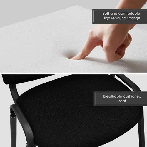 Vista 6 de LUARANE - 5 sillas de conferencias modernas apilables con soporte lumbar ergonómico y cómodo cojín de esponja para respaldo de asiento