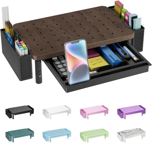 Vista 24 de WALI Soporte para monitor de computadora para escritorio, elevador Negro