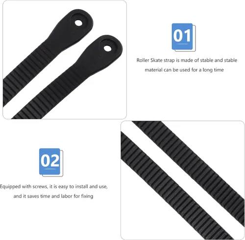 Vista 8 de BESPORTBLE Hebilla universal para patines en línea: 2 piezas de repuesto zapatos de patinaje correa de energía con tornillos Tuercas Kit