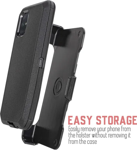 Vista 4 de Funda para Samsung Galaxy A51 con clip para cinturón, funda resistente a prueba de golpes [protector de pantalla integrado] compatible con fundas