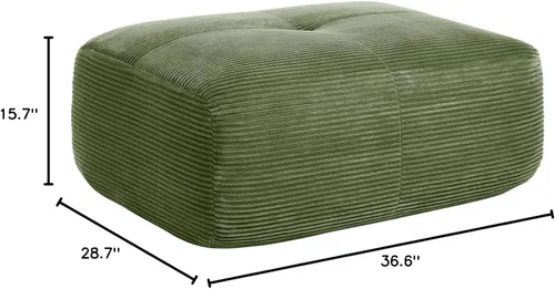 Vista 3 de Modernos sofás deshuesados para sala de estar, sofá de pana en forma de nube seccional con asiento profundo, sofá modular verde, sofá para sala