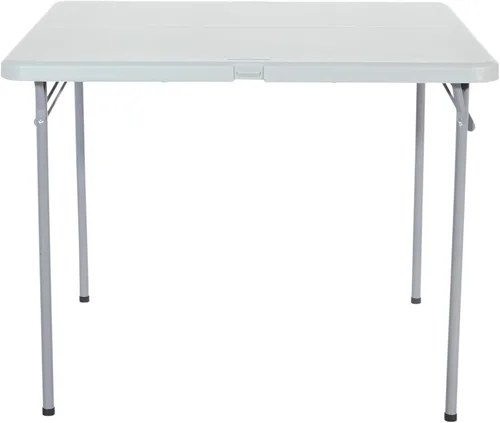 Vista 2 de Office Star - Juego de mesa y sillas cuadradas plegables de resina de 5 piezas, color gris claro
