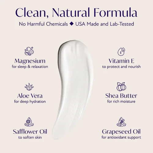 Vista 4 de Crema de magnesio para dormir, loción tópica de magnesio para dormir, loción de lavanda para pies, mantequilla corporal de aceite mag, crema