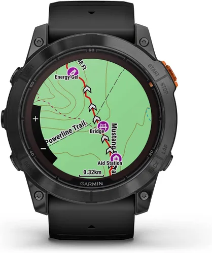 Vista 6 de Garmin Fenix 7X Pro Solar (Slate/Negro) Multisport GPS Smartwatch Caja de regalo – Entrenamiento, seguimiento del sueño/salud – Incluye protectores