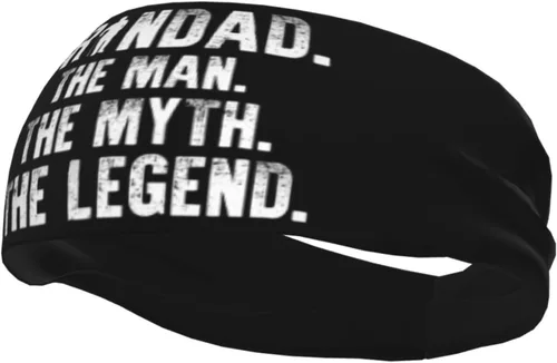 Vista 3 de Grandad The Man The Myth The Legend Headband for Men Women Sports Sweatband for Fitness Exercise Moisture Wicking Running Yoga Hairbands