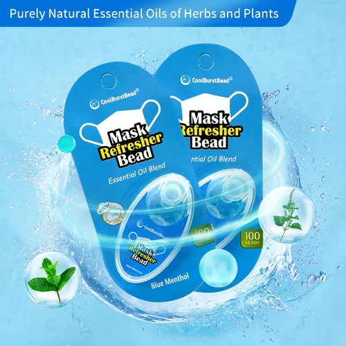 Vista 3 de Mascarilla refrescante de larga duración y fuerte fragancia refrescante, paquete de 2, con aceites esenciales naturales de hierbas y plantas