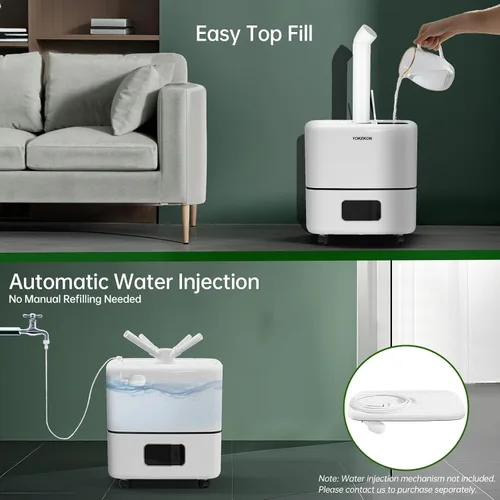 Vista 5 de Humidificador YOKEKON para Habitación Grande 30L/7.93Gal, Humidificador Comercial para Toda la Casa de 5000 pies cuadrados, Humidificador de Relleno