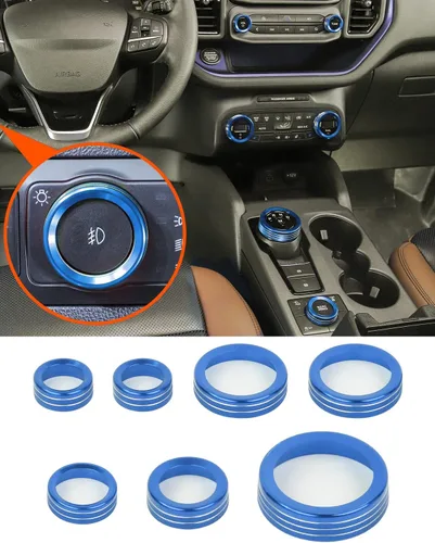 Vista 16 de Savadicar CKT01 Billet - Juegos de molduras de perillas de control de aluminio billet, faros/4WD/HVAC, biseles de anillos de perillas de control