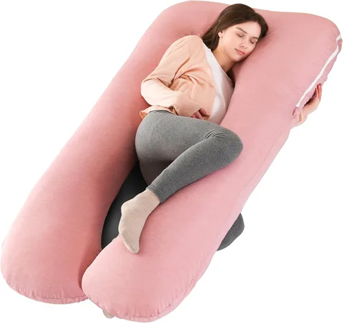 Vista 9 de Amagoing - Almohada de embarazo refrescante para dormir, almohada de maternidad en forma de U de cuerpo completo para mujeres con dolor de cadera