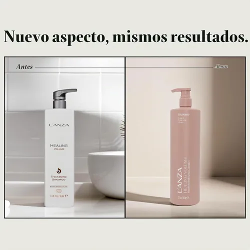 Vista 2 de L'ANZA Champú espesante de volumen curativo para mujeres, 33.8 onzas
