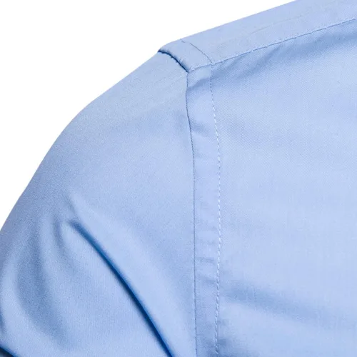 Vista 5 de Camisas de vestir para hombre de manga larga de algodón con botones y mangas largas, de corte ajustado
