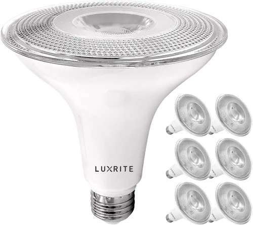 Vista 10 de LUXRITE PAR38 Foco LED de inundación, equivalente a 90 W, 5 colores seleccionables 2700K-5000K, 1200 lúmenes, 13 W, foco LED regulable