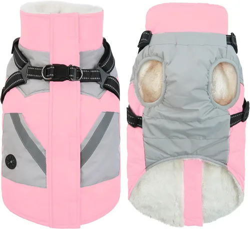 Vista 39 de IECOii Abrigos para perros pequeños, arnés de invierno con cremallera, color verde, talla XS, cálido abrigo de invierno para perros pequeños