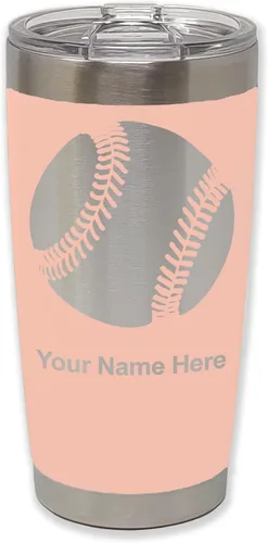 Vista 30 de LaserGram Vaso personalizado de 20 onzas, pelota de béisbol (verde camuflado)