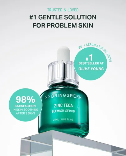 Vista 3 de BRING GREEN ZINC TECA Serum con niacinamida Suero facial calmante para pieles sensibles, minimización de poros e hidratación Cuidado de la piel