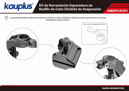 Vista 5 de Herramienta de esparcidor de puntal de suspensión kauplus - Removedor de puntal de ram de amortiguador de choque, divisor de junta esférica