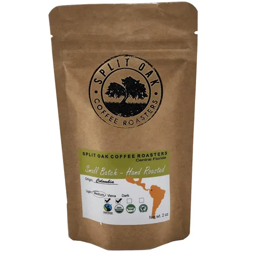 Vista 3 de Paquete de 5 muestras de café Las Américas. Grano entero gourmet orgánico tostado medio con los mejores granos de México, Guatemala, Perú, Colombia