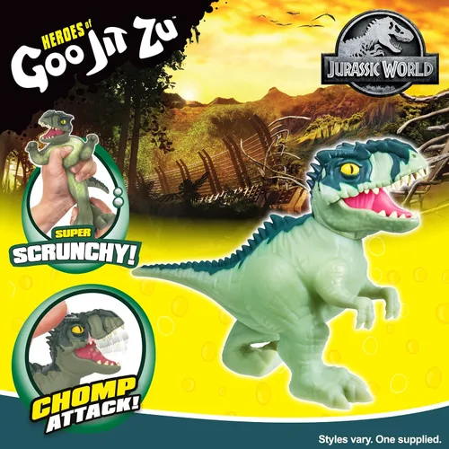 Vista 3 de Heroes of Goo JIT Zu - Juguete de mundo Jurásico con licencia, Chomp Attack, Giganotosaurio elástico.