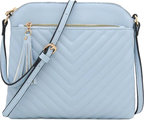 Vista 31 de Bolsa cruzada FashionPuzzle de tamaño medio con acolchado de espiga y borla Negro