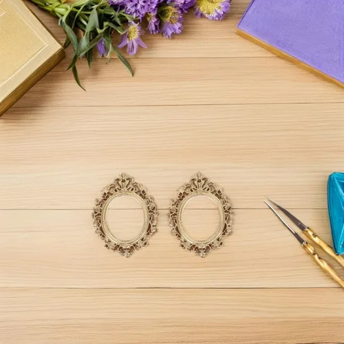 Vista 6 de 10pcs Vintage Gold Mini Picture Frames for DIY Tabletop Display