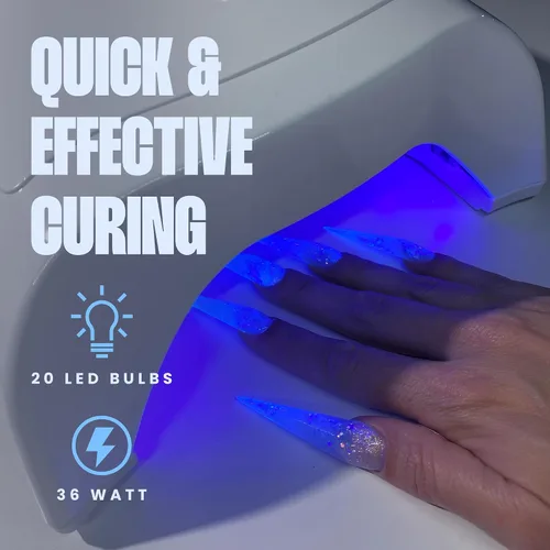Vista 3 de V Beauty Pure Lámpara de uñas UV inalámbrica (blanca) - Luz UV portátil de 36 W para uñas de gel con múltiples ajustes de temporizador - Luz