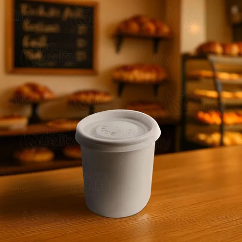 Vista 5 de [Paquete de 50] Tazas de café espresso desechables de papel blanco de 4 onzas con tapas blancas, tazas de té caliente desechables de papel blanco