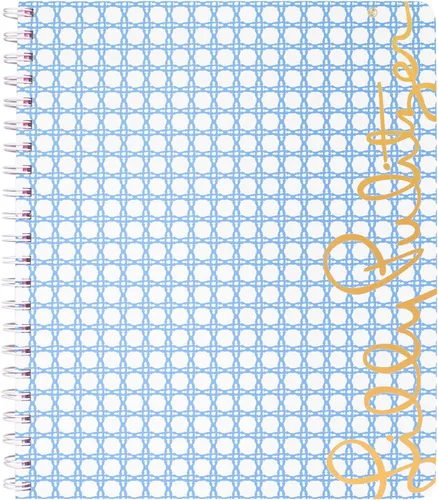 Vista 4 de Lilly Pulitzer Cuaderno grande en espiral de tapa dura, 11 x 9.5 pulgadas con 160 páginas rayadas universitarias, Cay to my Heart