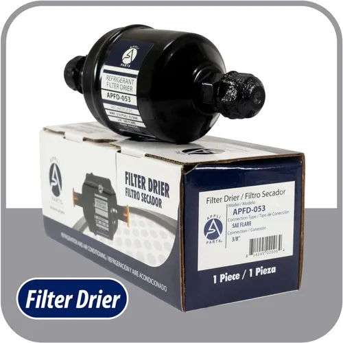 Vista 5 de Appli Parts APFD-053 3/8 pulg. Filtro Secador de Línea Líquida Refrigerante AC para Refrigeración HVAC 053 Conexión SAE Flare universal