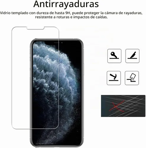 Vista 4 de Marco de fácil alineación diseñado para iPhone11 Pro/iPhone Xs/iPhone X Película protectora de pantalla de vidrio templado, paquete de 2