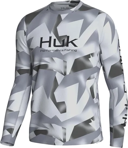 Vista 34 de HUK Camisa de manga larga Icon X para hombre, camisa de pesca de alto rendimiento Azul celeste