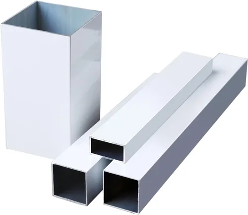 Vista 2 de Tubo cuadrado de aluminio, tamaño 0.394 in x 0.394 in x 0.039 in, longitud 39.370 in/39.37 pulgadas, tubo de aluminio blanco para proyectos