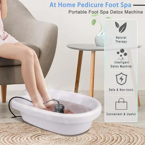 Vista 5 de Máquina iónica de desintoxicación del baño de pies, máquina de desintoxicación de pies con lavabo de masaje, baño de pies iónicos para uso