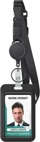 Vista 8 de Uniclife Cordón retráctil ajustable resistente para el cuello con carrete retráctil para insignias, hebilla de liberación rápida y longitud
