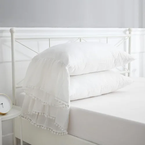 Vista 8 de Fundas de almohada grises con volantes largos de cortinas, fundas de almohada grises de algodón puro, tamaño estándar 20"X26", paquete de 2