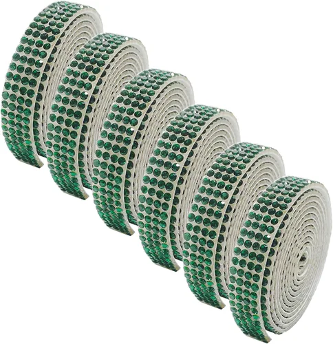 Vista 15 de 6 Rollos de Cinta Adhesiva con Diamantes de Imitación para Manualidades, Rollo de Cinta con Cristales para Decoración de Automóviles y Teléfonos