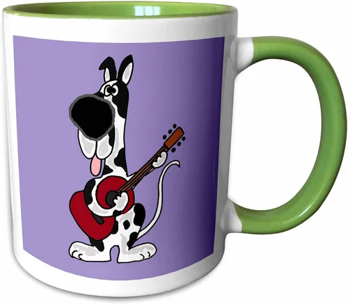 Vista 8 de All Smiles Arte Música – Gran danés arlequín tocando la guitarra – Tazas, Negro/Blanco