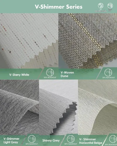 Vista 4 de Muestras de tela multicolor de persianas motorizadas Yoolax Motorized Shades for Living Room Home Office, Works with Alexa Google Home Apple Home