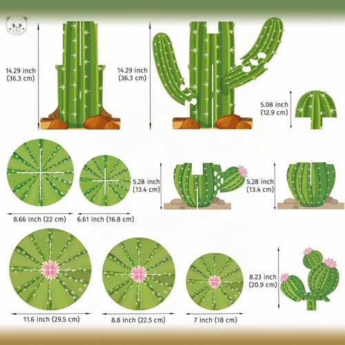 Vista 2 de 2 soportes para cupcakes de cactus, forma de cactus verde, decoración de fiesta mexicana para Cielito Lindo Three Esta cumpleaños, suministros