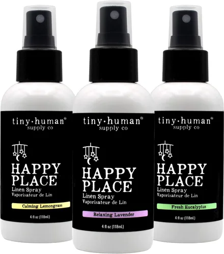 Vista 3 de Happy Place - Aerosol de lino, lavanda de ensueño, 4 onzas, refresca y renueva al instante la tela, los asientos de coche, los cochecitos y más