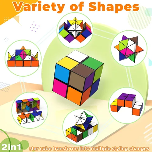 Vista 2 de Star Cube - Juego de cubos mágicos, cubo Yoshimoto 2 en 1 para niños y adultos, juguete para niños y niñas de 8 a 12 años