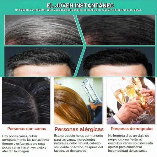 Vista 6 de SEVICH Plumas de pincel de tinte para el cabello gris, para retoque de raíz de cabello, cubierta temporal de cabello blanco para Solon Home, 0.7 fl